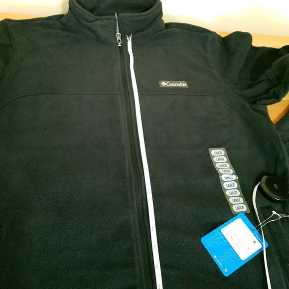 Columbia Men’s Trail III Full Zip Fleece Jacket Large  Black New Lightweight - Picture 10 of 12